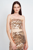 SEQUIN RECHED TUBE TOP Emory Park