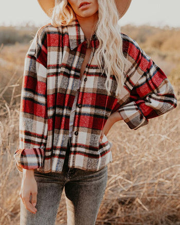 Women's Plaid Shacket Annva USA