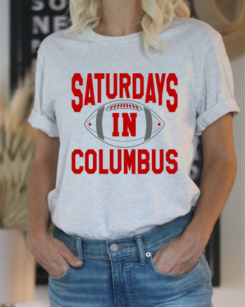 Saturdays in Columbus Softstyle Tee Ocean and 7th