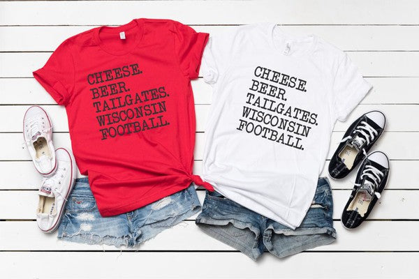 Cheese. Beer. Tailgates. Wisconsin Football. Tee Ocean and 7th