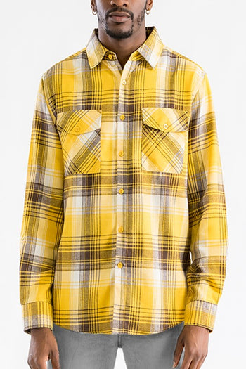 Regular Fit Checker Plaid Flannel Long Sleeve WEIV