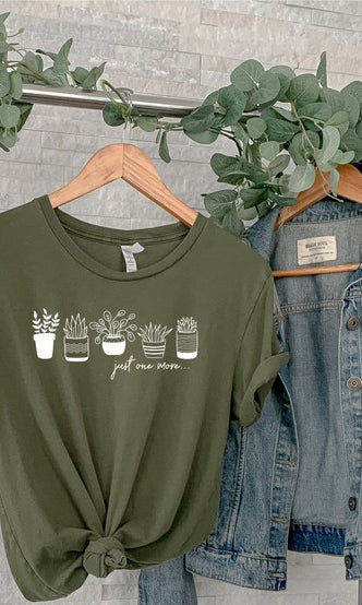 Just One More Succulents Graphic Softstyle Tee Ocean and 7th