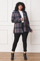 Plus Multi Color Plaid Elbow Patch Cardigan EG fashion