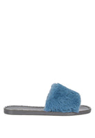 Geese Faux Fur Diamante Detail Jelly Flats Rag Company