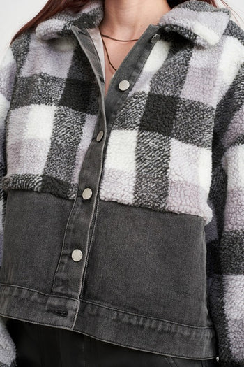 FLEECE WITH DENIM PLAID JACKET Emory Park