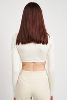 COLLARED V NECK CROP TOP Emory Park