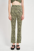 HIGH RISE  FLARE PLEATED PANTS Emory Park