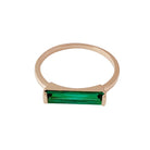 Green Long Crystal Baguette Ring HONEYCAT Jewelry