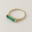 Green Long Crystal Baguette Ring HONEYCAT Jewelry