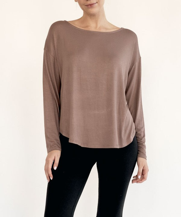 BAMBOO DOLMAN LONG SLEEVE TOP Fabina