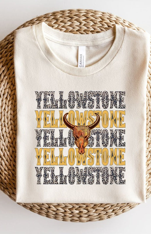 Yellowstone Stacked Leopard  Boutique Style Tee Ocean and 7th