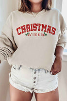 CHRISTMAS VIBES GRAPHIC SWEATSHIRT PLUS SIZE ALPHIA