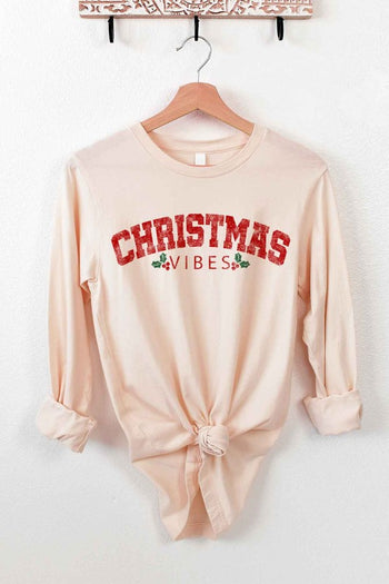 CHRISTMAS VIBES LONG SLEEVE TEE ALPHIA