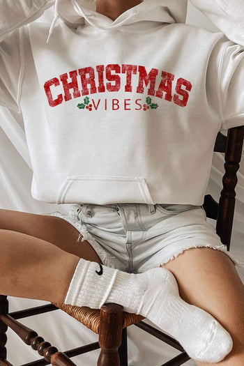 CHRISTMAS VIBES CHRISTMAS GRAPHIC HOODIE ALPHIA