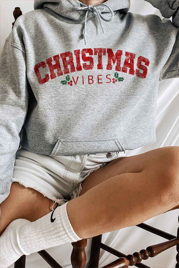 CHRISTMAS VIBES GRAPHIC HOODIE PLUS SIZE ALPHIA