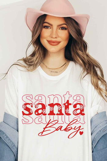 SANTA BABY CHRISTMAS GRAPHIC TEE / T-SHIRT ROSEMEAD LOS ANGELES CO