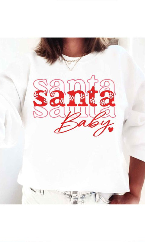 Santa Baby Christmas Graphic Sweatshirt ROSEMEAD LOS ANGELES CO