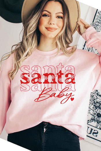 Santa Baby Christmas Graphic Sweatshirt ROSEMEAD LOS ANGELES CO