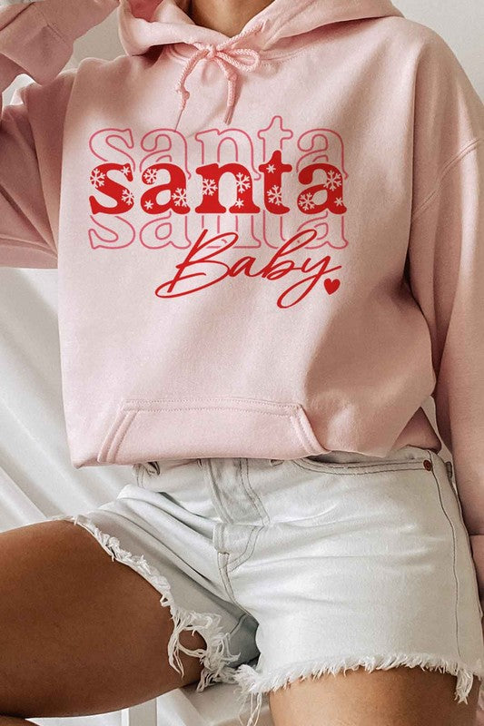 SANTA BABY CHRISTMAS GRAPHIC HOODIE ROSEMEAD LOS ANGELES CO