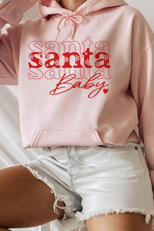 SANTA BABY CHRISTMAS HOODIE PLUS SIZE ROSEMEAD LOS ANGELES CO