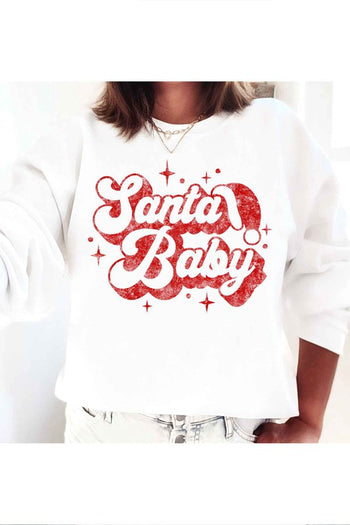 SANTA BABY CHRISTMAS GRAPHIC SWEATSHIRT ALPHIA