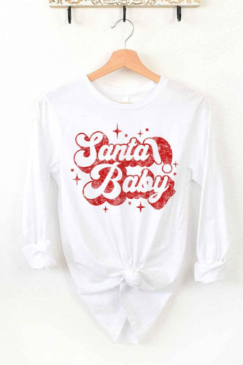 SANTA BABY CHRISTMAS LONG SLEEVE TEE ALPHIA