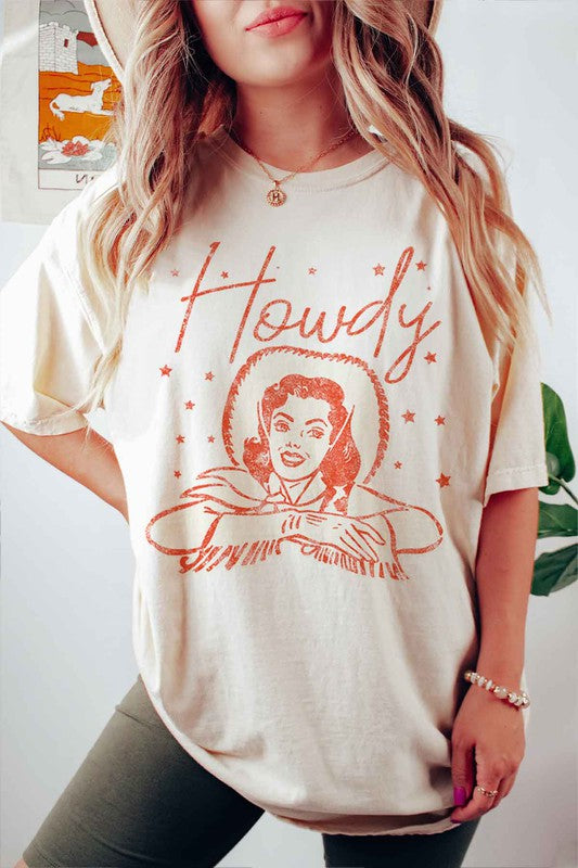 HOWDY COWGIRL GRAPHIC TEE / T-SHIRT ROSEMEAD LOS ANGELES CO