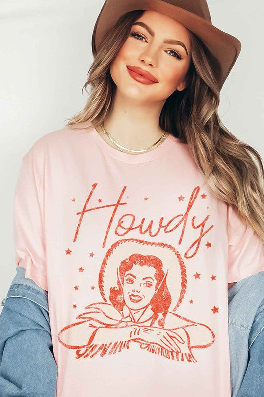 HOWDY COWGIRL GRAPHIC PLUS SIZE TEE / T-SHIRT ROSEMEAD LOS ANGELES CO