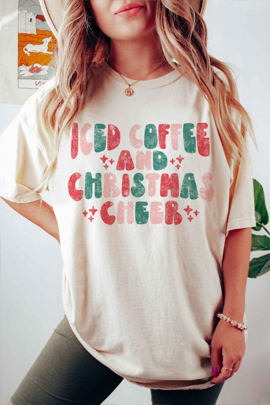 ICED COFFEE CHEERS GRAPHIC PLUS SIZE TEE / T-SHIRT ROSEMEAD LOS ANGELES CO