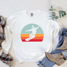 Snowboard With Stripes Graphic Sweatshirt Olive and Ivory Wholesale