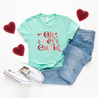 Oh Hey Cupid Short Sleeve Graphic Tee Olive and Ivory Wholesale