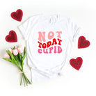 Not Today Cupid Retro Short Sleeve Graphic Tee Olive and Ivory Wholesale