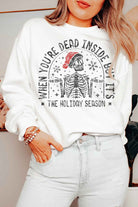 CHRISTMAS SKELETON GRAPHIC PLUS SIZE SWEATSHIRT ROSEMEAD LOS ANGELES CO