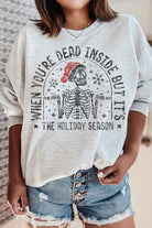 CHRISTMAS SKELETON GRAPHIC PLUS SIZE SWEATSHIRT ROSEMEAD LOS ANGELES CO