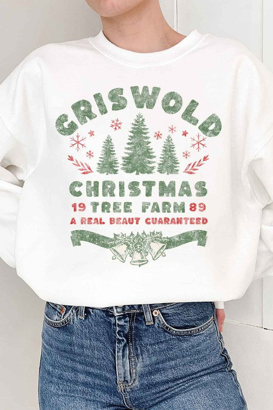 CHRISTMAS TREE FARM GRAPHIC PLUS SIZE SWEATSHIRT ROSEMEAD LOS ANGELES CO