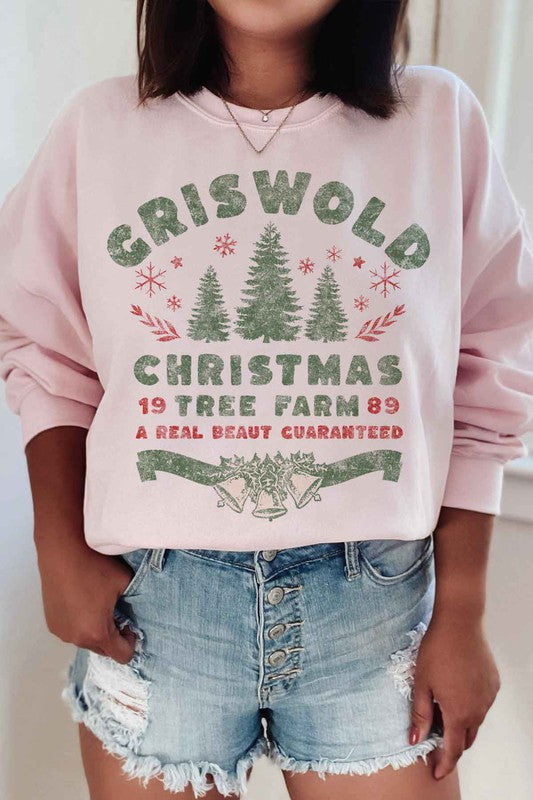 CHRISTMAS TREE FARM GRAPHIC PLUS SIZE SWEATSHIRT ROSEMEAD LOS ANGELES CO