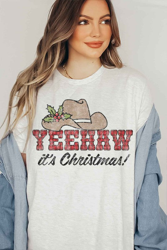 YEEHAW COUNTRY CHRISTMAS GRAPHIC PLUS SIZE TEE ROSEMEAD LOS ANGELES CO