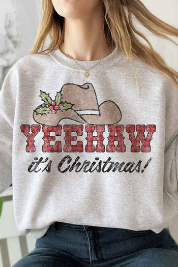 YEEHAW COUNTRY CHRISTMAS GRAPHIC SWEATSHIRT ROSEMEAD LOS ANGELES CO