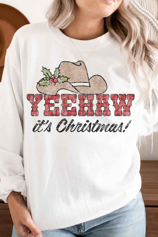 YEEHAW COUNTRY CHRISTMAS PLUS SIZE SWEATSHIRT ROSEMEAD LOS ANGELES CO