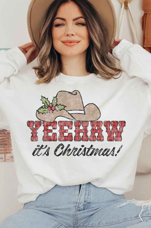 YEEHAW COUNTRY CHRISTMAS PLUS SIZE SWEATSHIRT ROSEMEAD LOS ANGELES CO