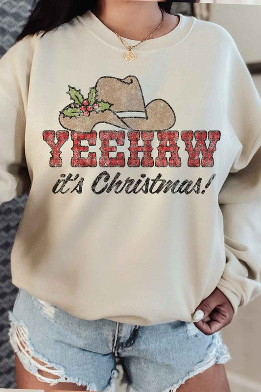 YEEHAW COUNTRY CHRISTMAS PLUS SIZE SWEATSHIRT ROSEMEAD LOS ANGELES CO