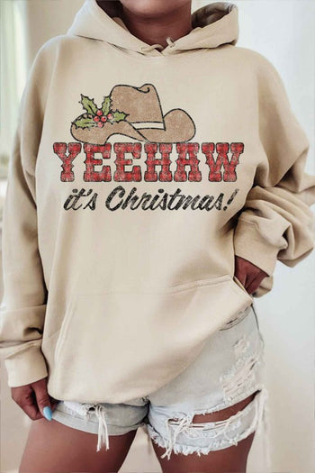 YEEHAW COUNTRY CHRISTMAS GRAPHIC HOODIE ROSEMEAD LOS ANGELES CO