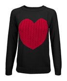 Love Heart Jacquard Round Neck Pullover Sweater Mak