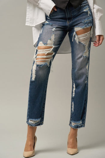 High Waist Straight Jeans Denim Lab USA