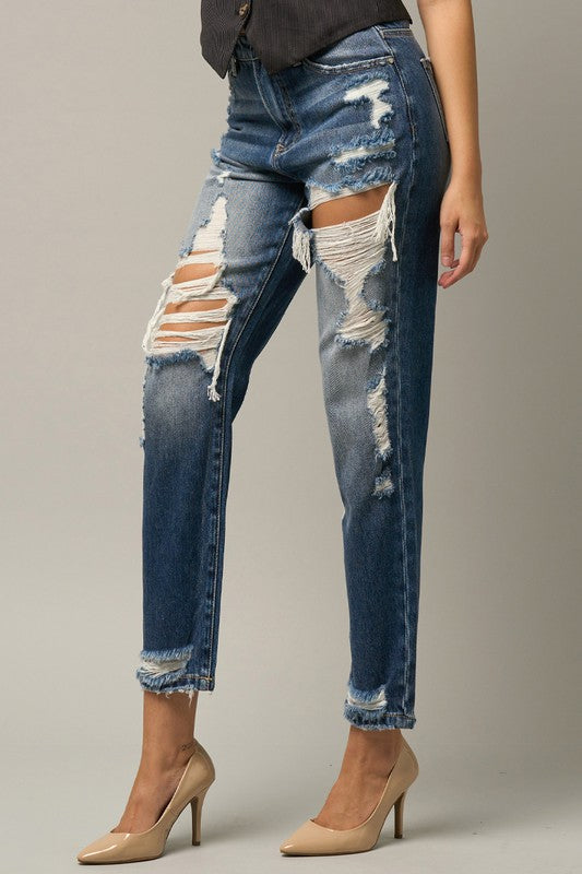 High Waist Straight Jeans Denim Lab USA