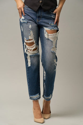 High Waist Straight Jeans Denim Lab USA