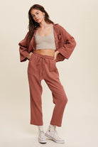 Long Sleeve Button Down and Long Pants Sets Listicle