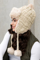 Cable Weave Pom Trapper Hat Aili's Corner