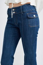 LOW WAIST DENIM FLARED PANTS Emory Park