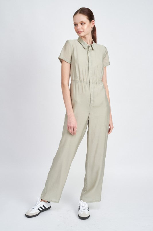 SHORT SLEEVE JUMPSUIT WITH OPEN BACK Emory Park